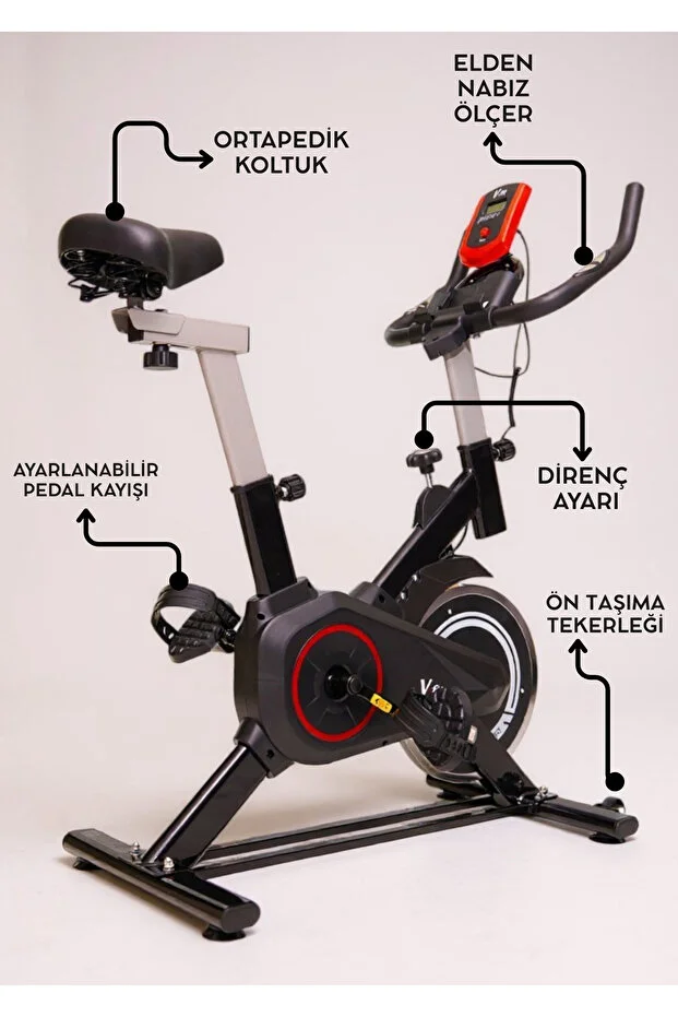 Voit Db100 Pro Spin Bike Elden Nabız Ölçer Direnci Ayarlanabilir Sessiz Çalışır